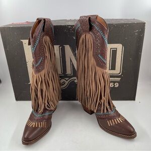 NIB! Dingo Women’s Gypsy Brown Fringed Fashion Western Cowgirl Boots - Size 6.5